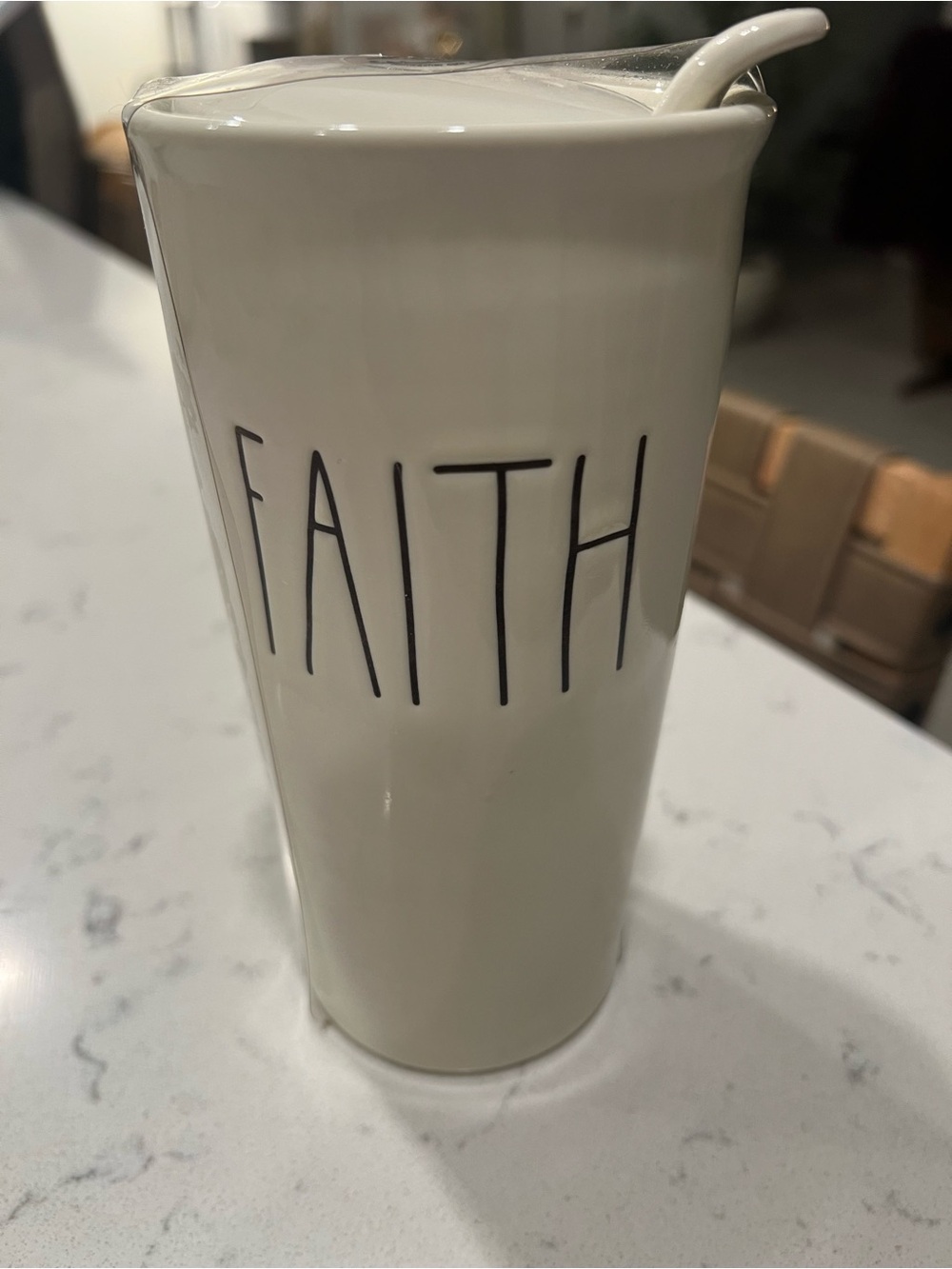 NWT Rae Dunn Ceramic Faith Travel Mug